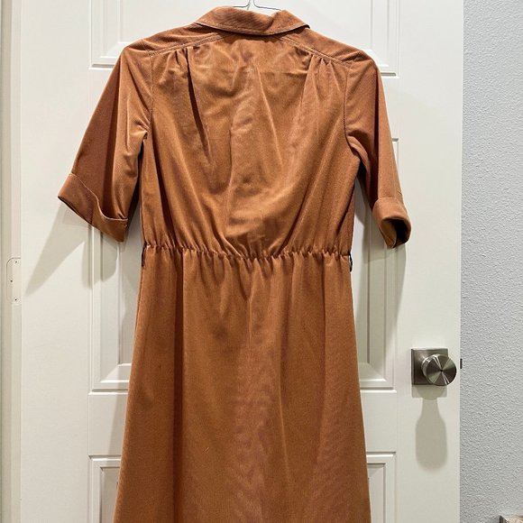 Vintage Camel 3/4 Length Sleeve Dress - Picture 4 of 4